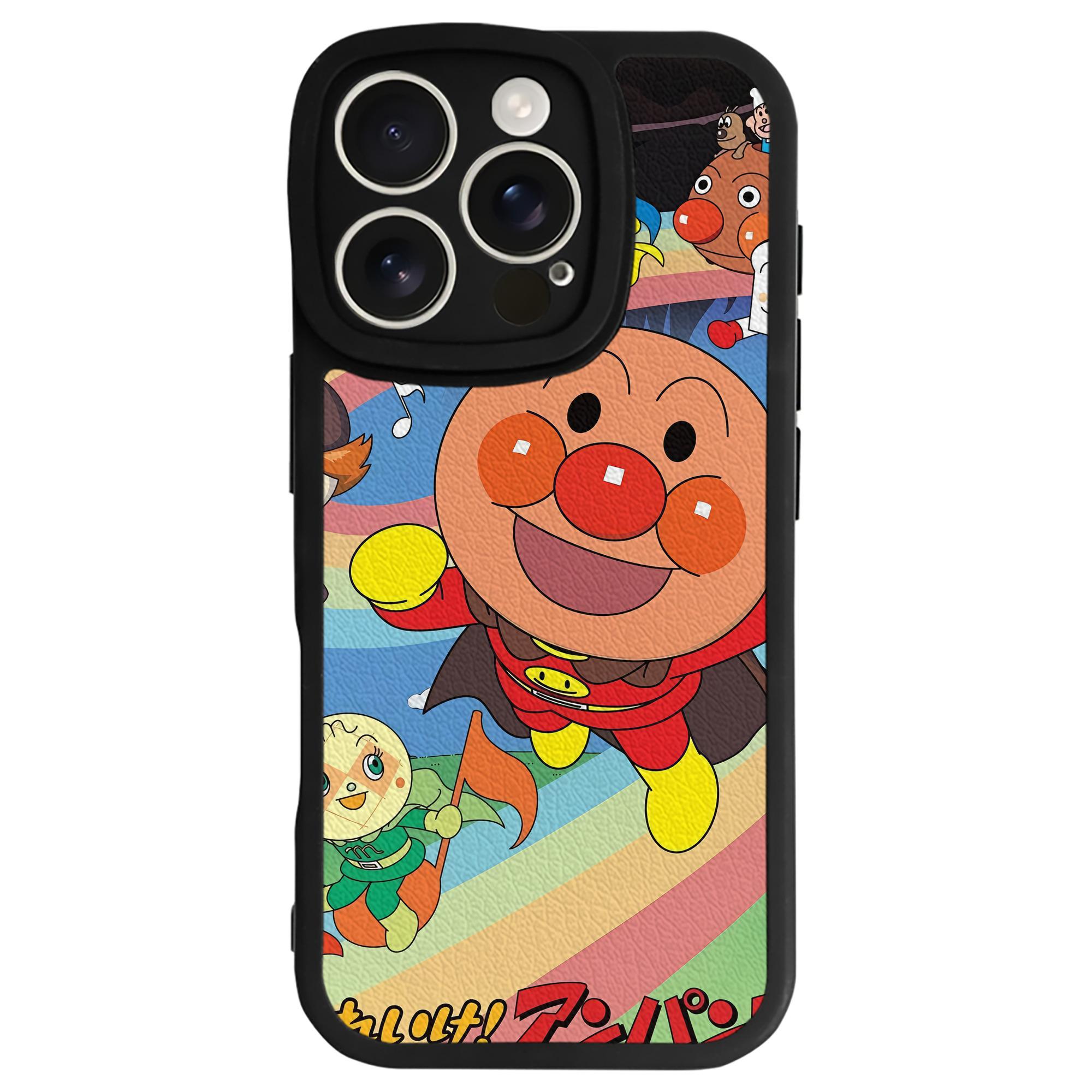 （画像用） アンパンマン Anpanman 【iPhone 16シリーズ対応】シリコンスマホケース（レザー調） 材質：シリコン